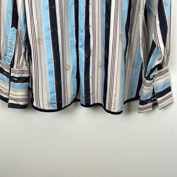 Phat Farm Button Down Shirt Mens 3XL Long Sleeve Multicolor Strip Front Pocket - Picture 6 of 10